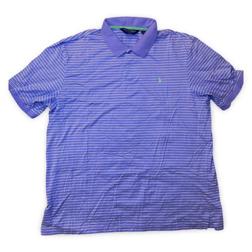 Polo Golf Ralph Lauren Mens XXL Purple Striped Pima Cotton Pro Fit Polo Shirt
